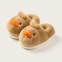 Šilti vaikų šlepetės su vilnos pamušalu Mažiems vaikams Vaikams - Neslystanti avalynė namams Su gyvūnų raštu Minkštas padėklas EU 21 Insole Length: 21 cm beige