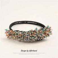 1PC Crystal Magic Bun Maker Elegant Hairbands Donut Hairpin Hair Bands Fashion Girl Women Diy Hair Styling Headband Tool Accessories green multicolor gray