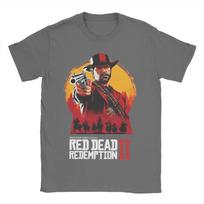 Retro Red Dead Redemption 2 Grafinis marškinėlis vyrams ir moterims Laisvas ir patogus 2026 m. Mada 100% medvilnė Spausdintas marškinėlis L brown