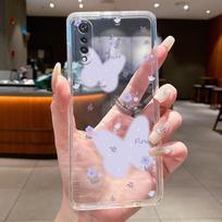 Cubot X70 dėklas 2023 m. Silikoninis minkštas TPU želė telefono dėklas CubotX70 dangtelis Prabangus madingas drugelis gėlė Skaidrus buferinis korpusas Cubot X70 gray