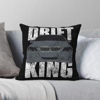 Drift King Sport Car Square Pillowcase Polyester Linen Velvet Creative Zip Decor Sofa Seater Cushion Cover 30X30CM gray