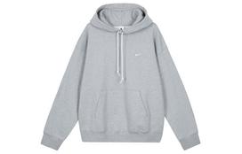 Nike Solo Swoosh Fleece Pullover Hoodie S white