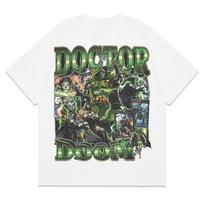 Daktaro Doom ranka tapytas komiksų spaudinio marškinėlis Marvel vasaros naujiena vyrams ir moterims didesnių dydžių madingas laisvas kasdienis trumpomis rankovėmis viršus S gray