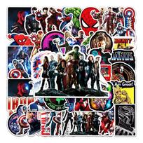52 vnt. Marvel superherojų lipdukai, Kapitonas Amerika ir Geležinis žmogus, vandeniui atsparūs lipdukai, „pasidaryk pats“ lagaminams, telefonams, planšetiniams kompiuteriams, nešiojamiesiems kompiuteriams, vandens buteliukams 80PCS mėlyna/raudona