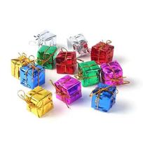 Christmas Mini Box Ornaments Foam Gift Box Color Candy Box Xmas Tree Hanging Pendant New Year Party Christmas Decoration blue