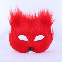 Unisex Pūkuota lapės kaukė ir katės uodegos pirštinės Helovino maskaradui, kosplėjui red