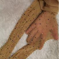 Trendy Small Mesh Fishnet Tights Hot-drilled Glitter Stockings Breathable Thin Fishnet Pantyhose Women Girl brown