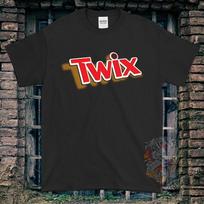 New Twix Logo Men's Funny T-Shirt Size S to 5XL S black