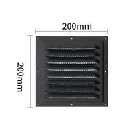 Stainless Steel Grille Cover Square Louver Air Vents Grille Air Vents Cover  Bathroom Home Office Black 200x200m