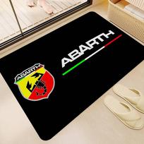 Abarth Car Bathroom Mat Kids Room Bedroom Decoration Balcony Anti-Slip Doormat Living Room Welcome Rug 40cm x 60cm white
