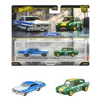Hot Wheels Premium Custom Galaxy 500 Ford Anglia Racer Vehicle Toy Diecast Car JHW50 2-Pack '64 / '67 (Ages 3+) Multi-color gray