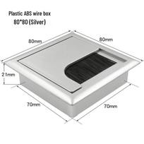 Black Aluminum Desk Cable Management Box with Square Cover white