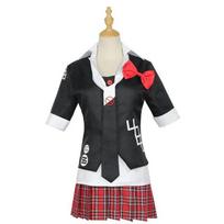 Anime Danganronpa Cosplay Kostiumas Enoshima Junko Kavinės Darbo Drabužiai Trumpas Sijonas Uniforma Dviguba Uodega Kasos Meškiuko Galvos Apdangalas Perukas L black