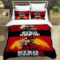 Red Dead Redemption Bedding Set 3D Printing Home Decoration Game Pillowcase Quilt Cover Cute Gift To Family and Friends 140*200cm/55x79in Single/Twin 3pcs