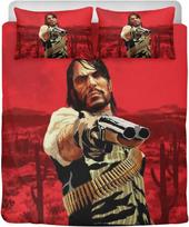 Red Dead Redemption Bedding Set 3D Printing Home Decoration Game Pillowcase Quilt Cover Cute Gift To Family and Friends 140*200cm/55x79in Single/Twin 3pcs