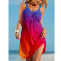Halo Dye Style Print - Sexy Women's Clothing, Sleeveless Beach Wear XL purple
