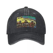 Glastonbury Festival Pyramid Stage Artwork Baseball Cap Golf Cap summer hat Gentleman Hat Cosplay For Men Womens gray