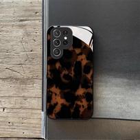 Rudos tamsios tekstūros grūdinto stiklo telefono dėklas, tinkantis Samsung Galaxy S26 S25 S24 S22 S21 S20 FE/Ultra/Plus, apsaugantis nuo kritimo Galaxy S25 FE black