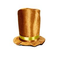 Stage Prop Top Hat with Ribbon and Velvet for Costume Accessories One Size