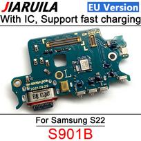 USB Charging Port Flex For Samsung S22 S23 Plus S24 S21 Ultra Charger Dock Connector Charging Board Flex Cable With Microphone S22 S901B black