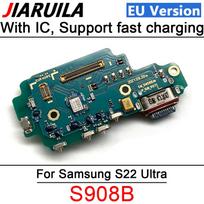 USB Charging Port Flex For Samsung S22 S23 Plus S24 S21 Ultra Charger Dock Connector Charging Board Flex Cable With Microphone S22 Ultra S908B