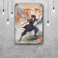 Zuko Animacinis Retro Vintage Skardinis Ženklas Plakatas Dekoratyvinė Plokštelė Metalo Plokštė Sienų Dekoras 20x30cm（7.8x11.8inch） gray