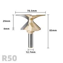 Woodworking CNC Router Bit Arc Bending Cabinet Door Edge Softening R18 R30 R50 Radius Milling Cutter Arc Router Bit R50 for 20-36mm