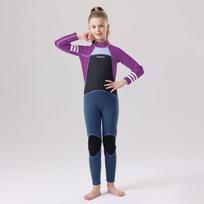 Kids Neoprene Wetsuit Diving Swimming Water Sports Girls Long Sleeve Full Body Suit UV Protection Warm M violetinė