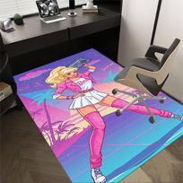 1 vnt. Barbie 80-ųjų kilimas neslystantis poliesterio grindų kilimėlis biurui. Miegamajam 60cm by 90cm gray
