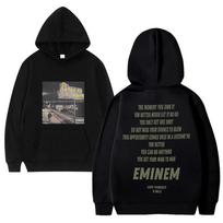 Hot Singer Eminem 8 mile Double Sided print Hoodie 2024 Men Women Casual Fleece Long sleeve Sweatshirt Unisex vintage pullovers S gray