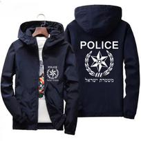 Vyriškas lauko policijos su gobtuvu vėjo striukė užtrauktuku pilotų striukė 6XL tamsiai mėlyna spalva