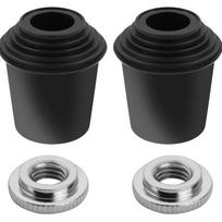 Professional Bass Drum Leg Rubber Shock Absorber Pads for Drum Kit Large 2-pack + 2 nuts gray