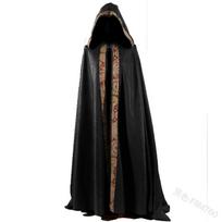 Viduramžiškas Helovino Cosplay Apsiaustas su Gobtuvu Paltas Vintažinis Gotikinis Apsiausto Paltas Ilgas Rainas Paltai Helovino Cosplay Kostiumas Būrėjo Apsiaustas 4XL juoda