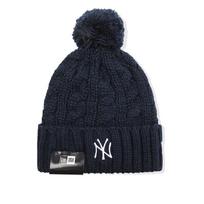 New Era Solid color threaded knitted logo embroidery, acrylic wool hat, same style for men and women, navy blue 12727789 tamsiai mėlyna