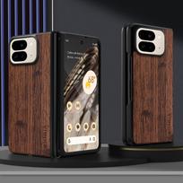 Case for Google Pixel 10 9 Pro Fold Funda Bamboo Wood Pattern Leather Phone Cover Luxury Coque for Pixel 10 Pro Fold Case Capa Google Pixel Fold black