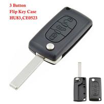 Keičiamas Peugeot Citroen 2/3 mygtukų nuotolinio valdymo pultelio korpusas CE0523 CE0536 VA2 HU83 Automobilio rakto DIY remonto priedai 3B CE0523 HU83 gray
