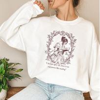 Pride and Prejudice Sweatshirt Jane Austen Hoodie Women Long Sleeve Crewneck Sweatshirt Vintage Graphic Hoodies Bookish Gifts L beige