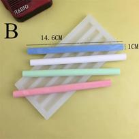 1PC Sealing Wax Stick Silicone Mold Half Round Long Strip Lacquer Wax Stick DIY Creative Cake Decoration Candle Making Silicone Mold B white