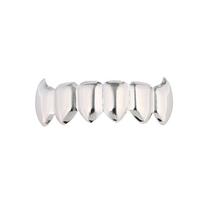 Auksiniai tuščiaviduriai iltiniai Grillz - Dantų uždengimas Helovino Cosplay'ui white