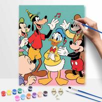 Disney Mickey Mouse Donald Duck Goofy Digital Oil Painting Art Kit DIY Hand Painted Home Decor 50x70cm black