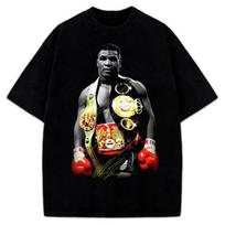 Mike Tyson Undisputed World Heavyweight Champion Belts Vintage Graphic T-Shirt L gray