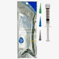 Aida Kagaku Kogyo Art Clay Silver Syringe Type 10g (with 3 Nozzles) Approx. 20x7x1cm gray