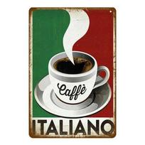 Paris Cafe Coffee Shop Tin Sign Italiano Caffeine Vintage Metal Plaque Kitchen Bar Wall Decor Retro Posters Iron Painting 20x30cm brown