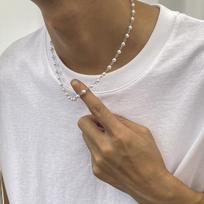 Small Imitation Pearl Beads Chain Short Choker Necklace for Men Trendy Beaded Chain Necklace on Neck 2026 Fashion Jewelry Collar brown