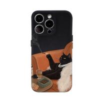 Sudėtingas kačių poilsio kampelio telefono dėklas, skirtas IPhone 17AIR 16E 16 15 14 13 12 11 17 Pro Max Plus, dvigubo sluoksnio galinis dangtelis For iPhone 12 mini black