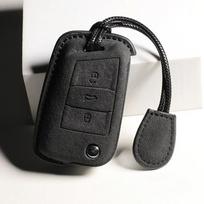 Leather Car Key Case for VW Volkswagen Golf 8 MK8 ID.3 ID.4 Cupra Skoda Octavia A8 SEAT Leon MK4 2020 2025 Formentor Accessories gray