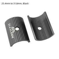 Bike Handlebar Stem Reducer Shim 25.4/31.8 to 31.8/35mm Adapter 1 Pair for Bike Enthusiasts Road Mountain Bikes 25.4 to 31.8 Black black