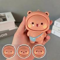 Face Changing Panda Doll Keychain Kawaii Cartoon Expression Change Pendant Bag Charm Funny Stress Relief Fidget Toy Gifts ruda