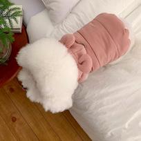 Winter Pet Down Jacket Dog Thickened Cotton Coat Teddy Warm Hooded Clothes Puppy Plain-coloured Two-legged Coat (Pink,XL) rožinė