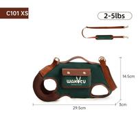 Wakytu Dog Sling Carrier Vest Adjustable Leash with Puppy Snack Bag Portable Pet Harness for Small Dogs 2-15 lbs green  XS black